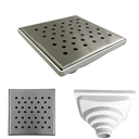 Ver imagem 1 de Ralo Inox 304 Modelo 15x15 Dubai com Tela e Coletor Marrom Saída Adapt de 40mm até 100mm