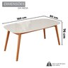 Conjunto Sala de Jantar Mesa 160x80cm Tampo em Mdf com Vidro Off White 6 Cadeiras Ceci - 3