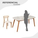 Ver imagem 5 de Conjunto Sala de Jantar Mesa 160x80cm Tampo em Mdf com Vidro Off White 6 Cadeiras Ceci Yescasa