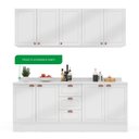 Ver imagem 5 de Cozinha Pérola com Rodapé e Tampo Aéreos com 5 Portas, Balcão 2 Gavetas 3 Portas e Balcão 2 Portas Yescasa Branco