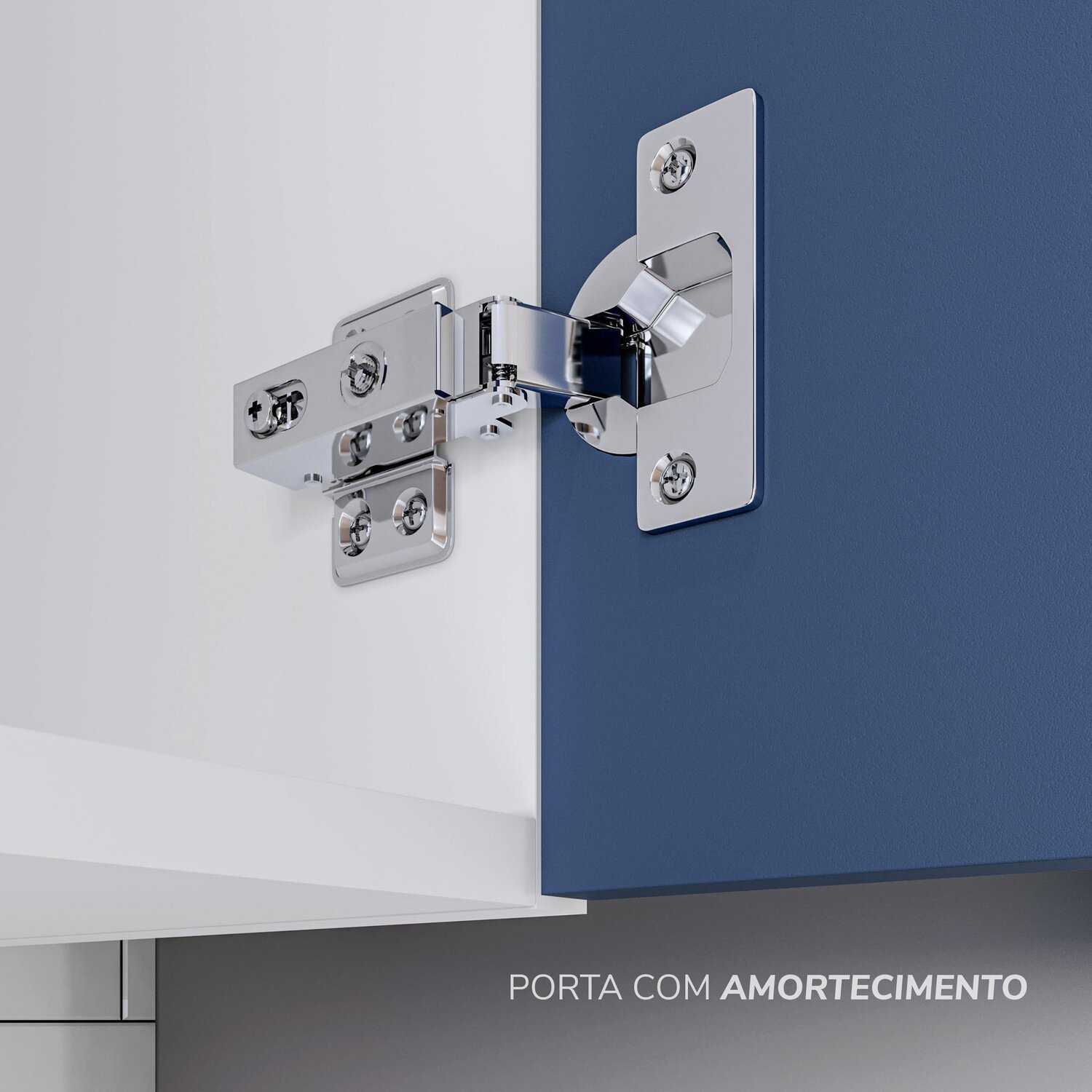 Cozinha Pérola com Rodapé e Tampo Aéreos com 5 Portas, Balcão 2 Gavetas 3 Portas e Balcão 2 Portas Y - 8