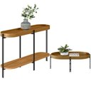 Ver imagem 1 de Conjunto Aparador Para Sala De Estar Com Mesa De Centro Nord L05 Nature Preto - Lyam Decor