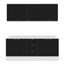 Ver imagem 3 de Cozinha Pérola com Rodapé e Tampo Aéreos com 5 Portas, Balcão 2 Gavetas 3 Portas e Balcão 2 Portas Yescasa