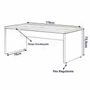 Ver imagem 2 de Mesa Escritório 1,70×0,70m – sem Gavetas Nogal Sevilha/preto