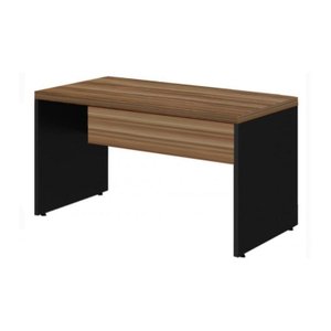 Mesa Escritório 1,70×0,70m – sem Gavetas Nogal Sevilha/preto