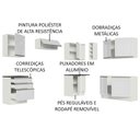 Ver imagem 4 de Cozinha Completa de Canto 100% MDF Madesa Acordes 409001 Armário e Balcão Frentes Branco Brilho Cor: