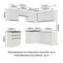 Ver imagem 3 de Cozinha Completa de Canto 100% MDF Madesa Acordes 409001 Armário e Balcão Frentes Branco Brilho Cor: