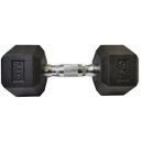 Ver imagem 1 de Halter Peso 7,5kg Sextavado Dumpbell Emborrachado Cromado Academia Exercicio Musculaçao Fortalecimen