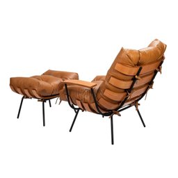 Poltrona de Ferro e Madeira, Estofada com Braço e Puff Estofado Costela Living Outdoor Espresso Móveis - 14