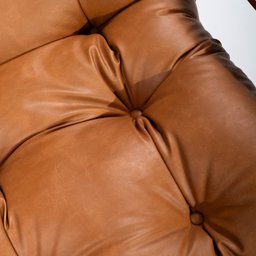 Poltrona de Ferro e Madeira, Estofada com Braço e Puff Estofado Costela Living Outdoor Espresso Móveis - 18