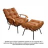 Poltrona de Ferro e Madeira, Estofada com Braço e Puff Estofado Costela Living Outdoor Espresso Móveis - 11