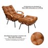 Poltrona de Ferro e Madeira, Estofada com Braço e Puff Estofado Costela Living Outdoor Espresso Móveis - 7