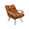 Poltrona de Ferro e Madeira, Estofada com Braço e Puff Estofado Costela Living Outdoor Espresso Móveis - 15
