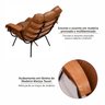 Poltrona de Ferro e Madeira, Estofada com Braço e Puff Estofado Costela Living Outdoor Espresso Móveis - 6