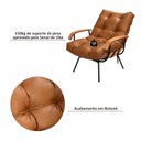 Ver imagem 5 de Poltrona de Ferro e Madeira, Estofada com Braço e Puff Estofado Costela Living Outdoor Espresso Móveis