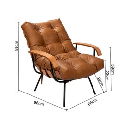 Poltrona de Ferro e Madeira, Estofada com Braço e Puff Estofado Costela Living Outdoor Espresso Móveis - 4