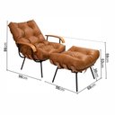 Ver imagem 3 de Poltrona de Ferro e Madeira, Estofada com Braço e Puff Estofado Costela Living Outdoor Espresso Móveis