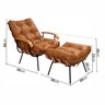 Poltrona de Ferro e Madeira, Estofada com Braço e Puff Estofado Costela Living Outdoor Espresso Móveis - 3