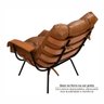 Poltrona de Ferro e Madeira, Estofada com Braço e Puff Estofado Costela Living Outdoor Espresso Móveis - 10