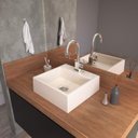 Ver imagem 1 de Kit 3 Cubas para Banheiro Q355w Quadrada Compace