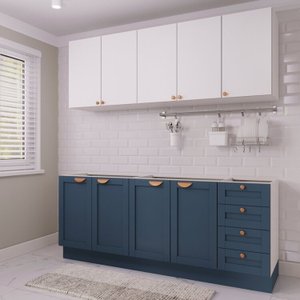 Cozinha Modulada 4 Peças 2 Aéreos 2 Balcões Arizona Cabecasa Madeiramadeira