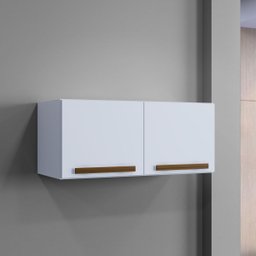 Armário Aéreo Turquesa Cozinha Casa 2 portas 70x32cm H30cm - Branco - 2