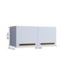 Armário Aéreo Turquesa Cozinha Casa 2 portas 70x32cm H30cm - Branco - 4
