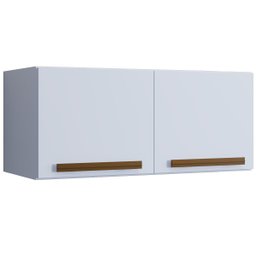 Armário Aéreo Turquesa Cozinha Casa 2 portas 70x32cm H30cm - Branco - 1