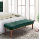 Ver imagem 2 de Divã Recamier Banco Base Madeira para Quarto Gênova 90cm Veludo S04 - D'Rossi Cor Verde