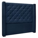 Ver imagem 3 de Kit Cabeceira e Calçadeira Recamier Casal 1,40m Vicenza Suede Azul Marinho - Pallazio