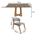Ver imagem 4 de Conjunto Mesa Isabela 1,2m Freijó Pés Cerejeira 4 Cadeiras Kethellen Sala Jantar - Bege Veludo