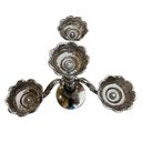 Ver imagem 2 de Candelabro Prateado em Metal e Cristal - 52,5x43x19cm - Design Exclusivo de Candelabro