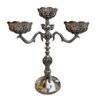 Candelabro Prateado em Metal e Cristal - 52,5x43x19cm - Design Exclusivo de Candelabro - 1