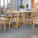 Ver imagem 3 de Conjunto Sala de Jantar Lina em Madeira Maciça 6 Cadeiras Linho Fendi