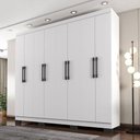 Ver imagem 3 de Guarda Roupa Casal Barcelona Branco - Araplac