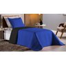 Colcha Cobre Leito Cama de Solteiro 2 Pç Dupla Face Duas Cores Acolchoado Microfibra:azul Royal e Pr - 3
