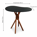 Ver imagem 3 de Mesa Orgânica Canto Jantar Home Office 90x60cm Pé Madeira Madeira Ecom Cor:Preto