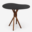 Ver imagem 1 de Mesa Orgânica Canto Jantar Home Office 90x60cm Pé Madeira Madeira Ecom Cor:Preto