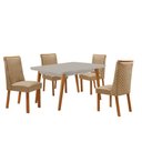 Ver imagem 2 de Mesa de Jantar Copper 120cm Tampo MDF Vidro Canto Copo com 4 Cadeiras Yasmin
