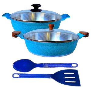 Jogo Frigideiras Antiaderente Usinado Aa e Am 30cm T01 N08