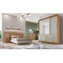 Ver imagem 1 de Guarda Roupa Buriti 3 Portas 9 Gavetas com Espelho Cinamomo/off White - Novo Horizonte