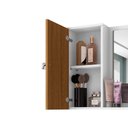 Ver imagem 5 de Espelheira Turim P/ Banheiro com Porta e 6 Nichos e Prateleira Branco/ripado