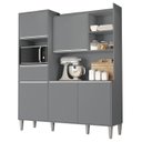 Ver imagem 2 de Armário de Cozinha Compacta 160cm 5 Portas Isabel Cinza - AJL Móveis