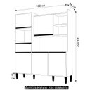 Ver imagem 4 de Armário de Cozinha Compacta 160cm 5 Portas Isabel Cinza - AJL Móveis