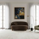Ver imagem 2 de Sofá Orgânico 2 Lugares C/2 Almofadas Curvo Sala Recepção Amsterdã Veludo Marrom - Montanari's Decor
