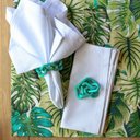 Ver imagem 3 de Kit Jogo Americano para 8 Lugares Mesa Posta Verde 52x36cm