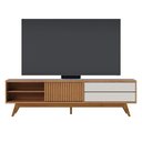 Ver imagem 2 de Rack para TV até 75 Polegadas com 1 Porta de Correr e 2 Gavetas Retrô Multimóveis Crcol-RCK035