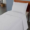 Ver imagem 2 de Kit Colcha Cobre Leito Matelado Solteiro 2 Peças Copacabana 300 Fios Branco