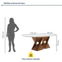 Ver imagem 3 de Conjunto Sala de Jantar Tampo 170x90cm Vidro/MDF Genova com 6 Cadeiras Smart Plus
