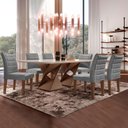 Ver imagem 1 de Conjunto Sala de Jantar Tampo 170x90cm Vidro/MDF Genova com 6 Cadeiras Smart Plus